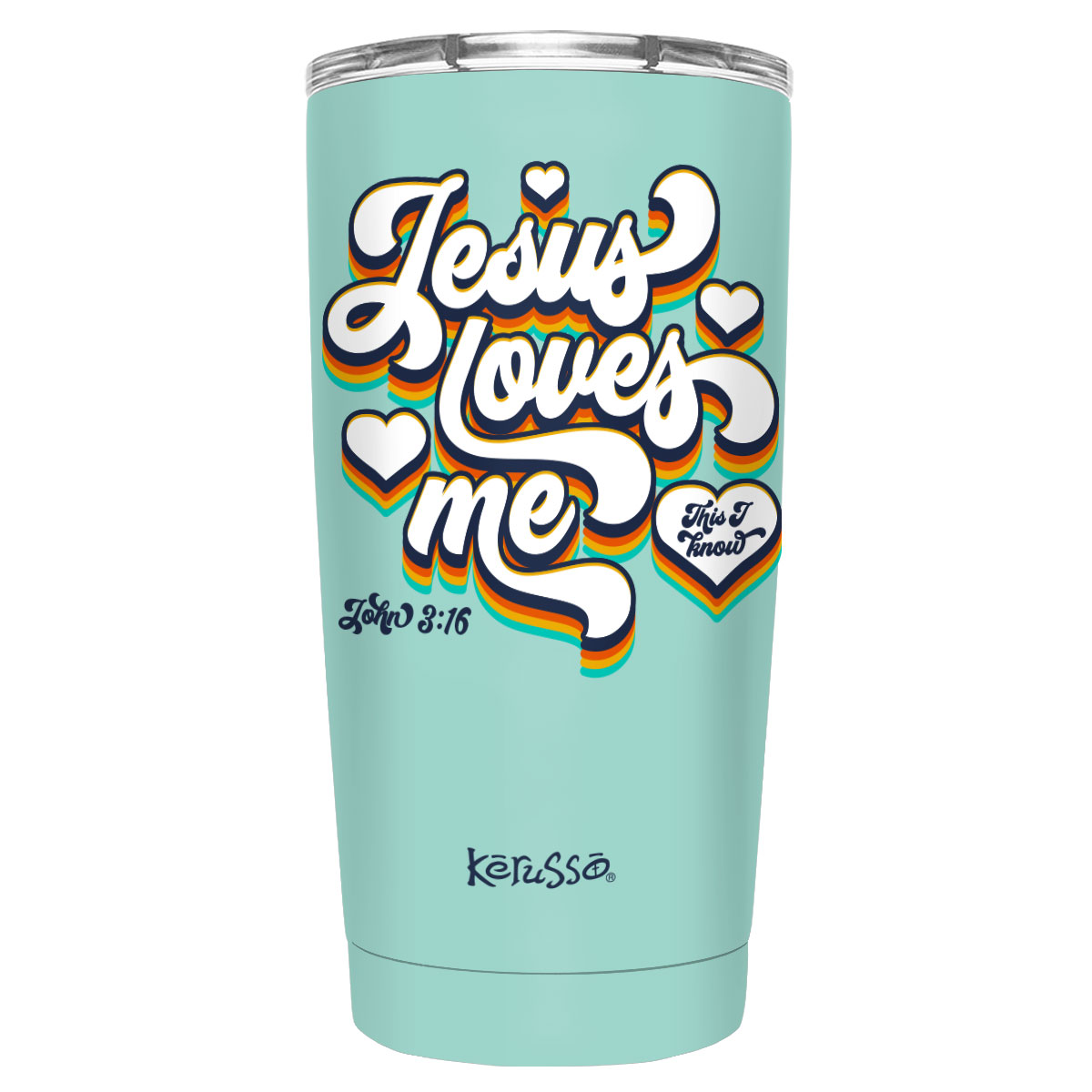 Kerusso 20 oz Stainless Steel Tumbler Jesus Loves Me - Christian Spirit ...