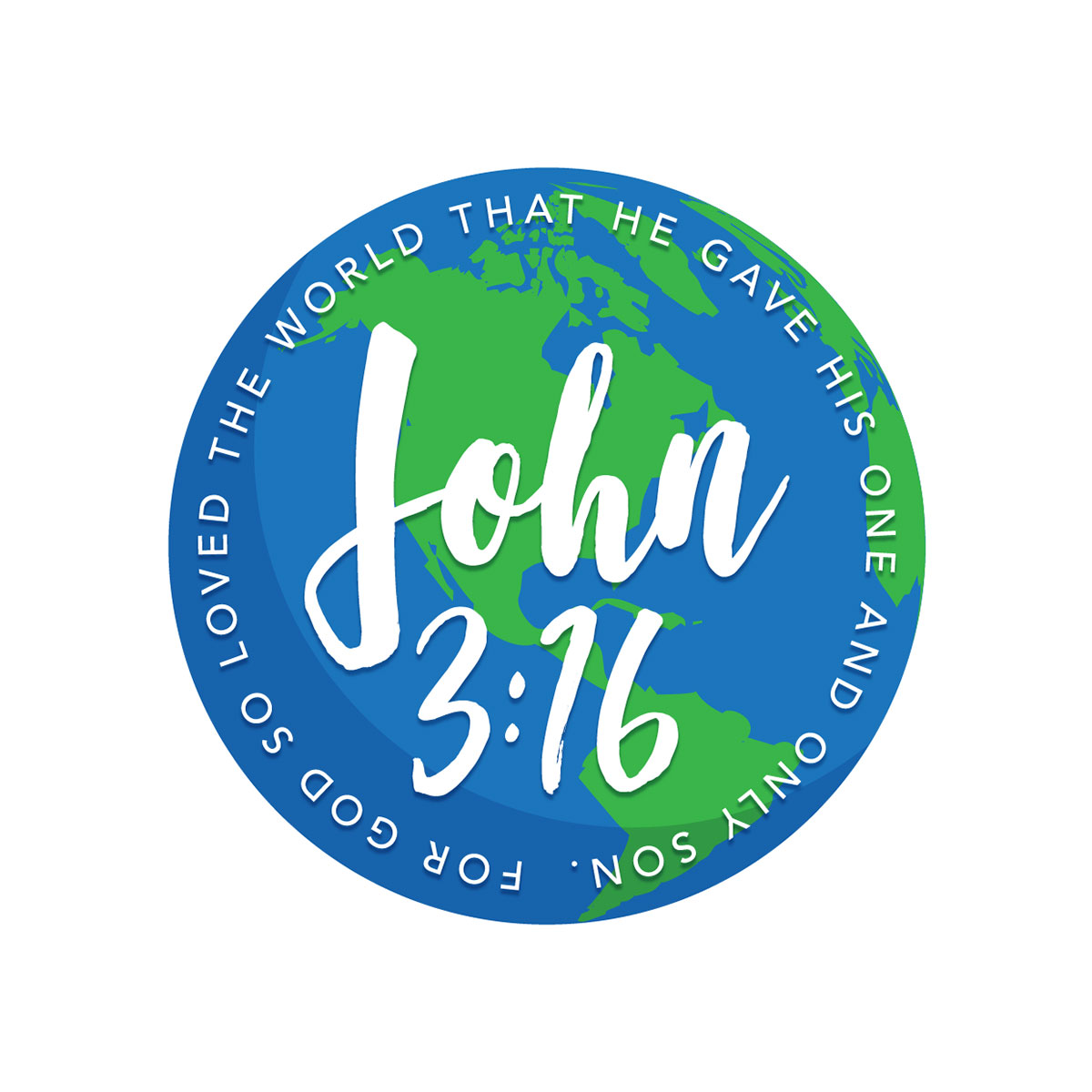 Kerusso John 3:16 World Sticker - Christian Spirit Wear